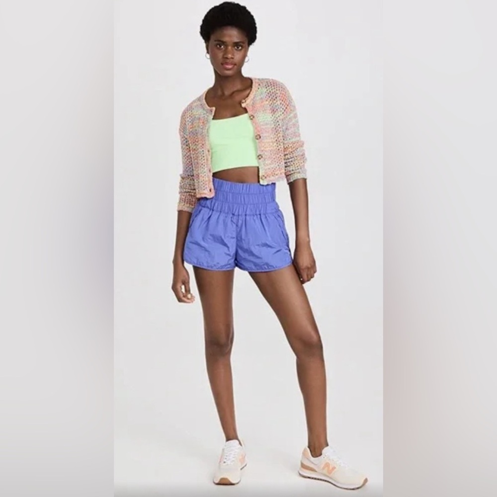 free people the way home shorts in a purple indigo color in size M